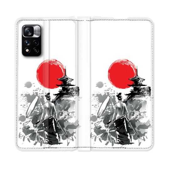 Housse cuir portefeuille Pour Xiaomi Redmi Note 11 Pro / 11 Pro 5G Voyage Japon Femme