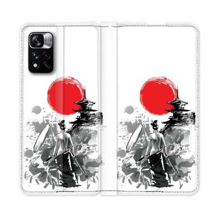 Housse cuir portefeuille Pour Xiaomi Redmi Note 11 Pro / 11 Pro 5G Voyage Japon Femme