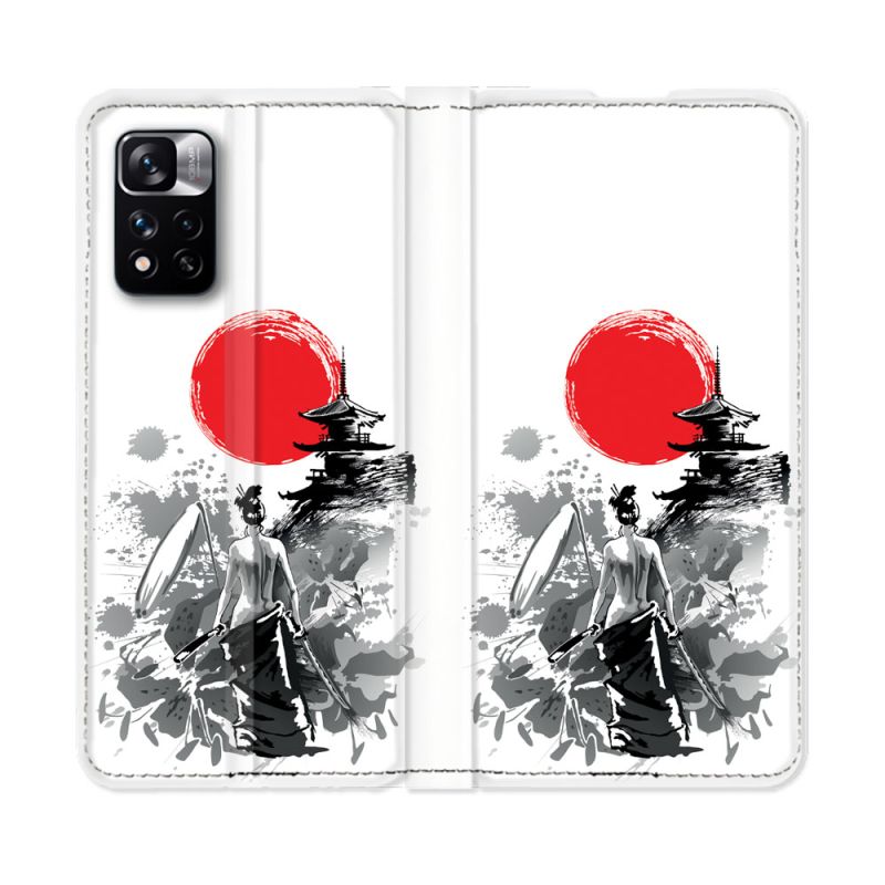 Housse cuir portefeuille Pour Xiaomi Redmi Note 11 Pro / 11 Pro 5G Voyage Japon Femme