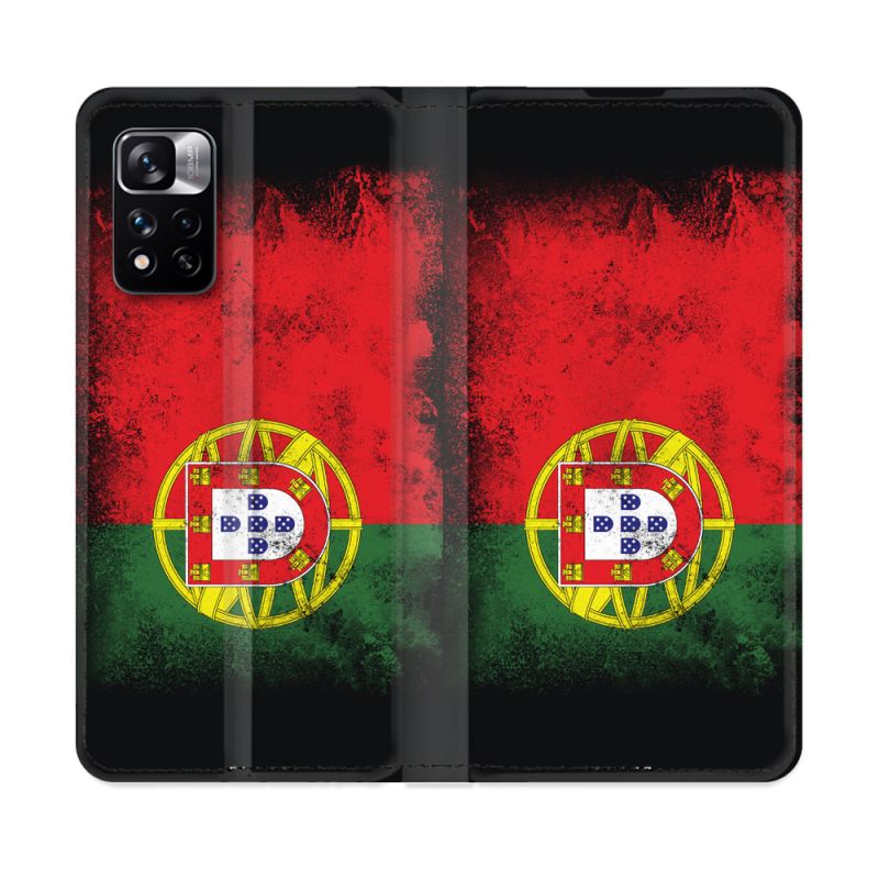Housse cuir portefeuille Pour Xiaomi Redmi Note 11 Pro / 11 Pro 5G Voyage Portugal Drapeau
