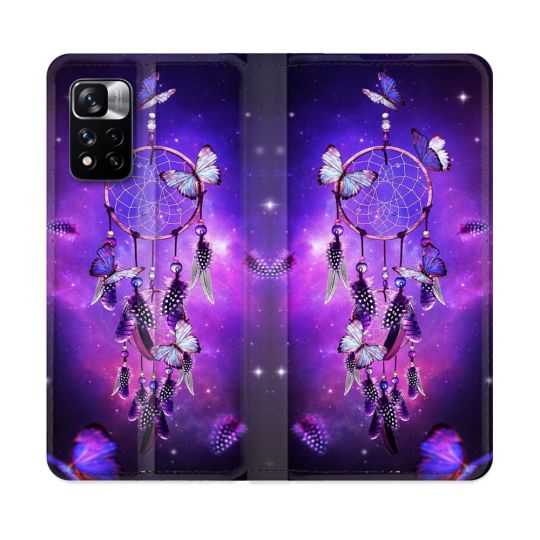 Housse cuir portefeuille Pour Xiaomi Redmi Note 11 Pro / 11 Pro 5G Zen Attrape Reve Papillon