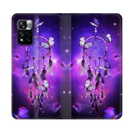 Housse cuir portefeuille Pour Xiaomi Redmi Note 11 Pro / 11 Pro 5G Zen Attrape Reve Papillon
