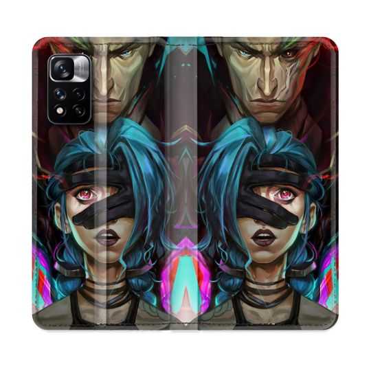 Housse cuir portefeuille Pour Xiaomi Redmi Note 11 Pro / 11 Pro 5G Arcane Jynx Bleu