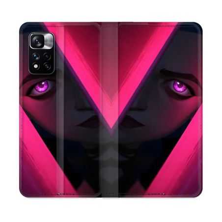 Housse cuir portefeuille Pour Xiaomi Redmi Note 11 Pro / 11 Pro 5G Arcane Jynx Rose