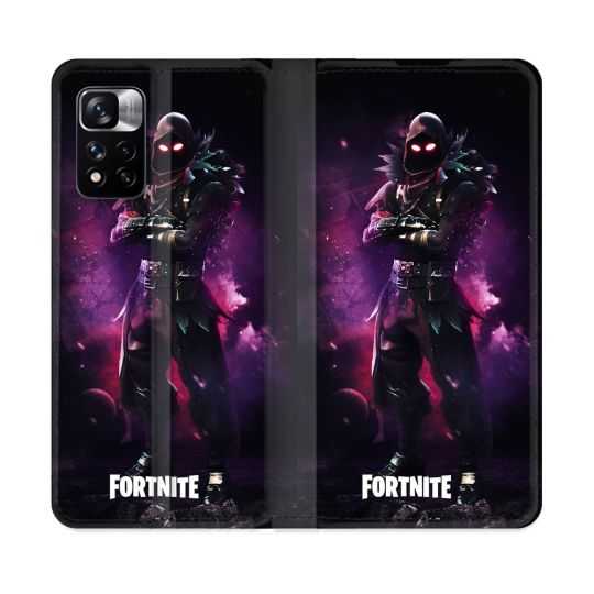 Housse cuir portefeuille Pour Xiaomi Redmi Note 11 Pro / 11 Pro 5G Fortnite Raven