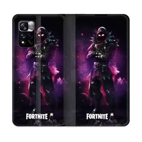 Housse cuir portefeuille Pour Xiaomi Redmi Note 11 Pro / 11 Pro 5G Fortnite Raven