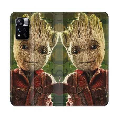 Housse cuir portefeuille Pour Xiaomi Redmi Note 11 Pro / 11 Pro 5G Groot Vert