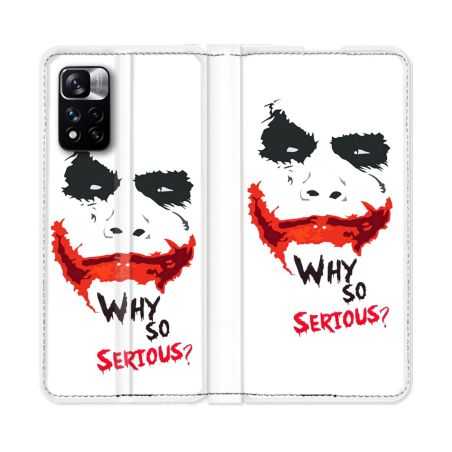 Housse cuir portefeuille Pour Xiaomi Redmi Note 11 Pro / 11 Pro 5G Joker Blanc
