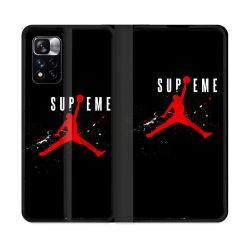 Housse cuir portefeuille Pour Xiaomi Redmi Note 11 Pro / 11 Pro 5G Jordan Supreme Noir