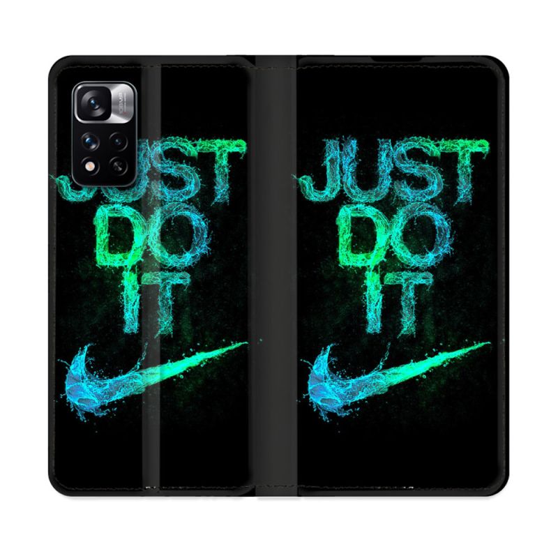 Housse cuir portefeuille Pour Xiaomi Redmi Note 11 Pro / 11 Pro 5G Nike Just Do It