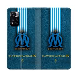 Housse cuir portefeuille Pour Xiaomi Redmi Note 11 Pro / 11 Pro 5G Olympique Marseille OM Bande