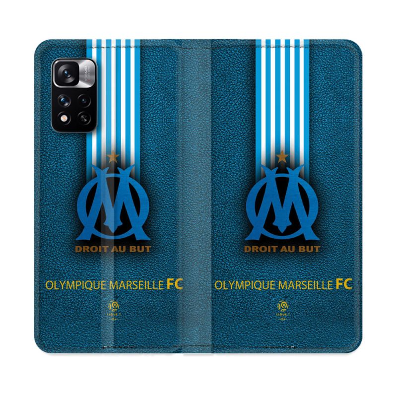 Housse cuir portefeuille Pour Xiaomi Redmi Note 11 Pro / 11 Pro 5G Olympique Marseille OM Bande