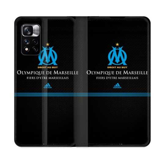 Housse cuir portefeuille Pour Xiaomi Redmi Note 11 Pro / 11 Pro 5G Olympique Marseille OM Fier etre Marseillais