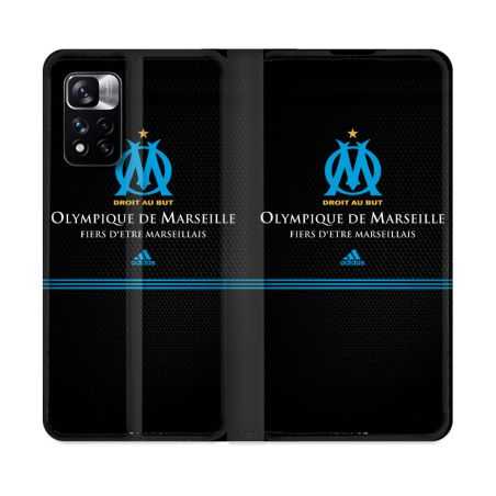 Housse cuir portefeuille Pour Xiaomi Redmi Note 11 Pro / 11 Pro 5G Olympique Marseille OM Fier etre Marseillais