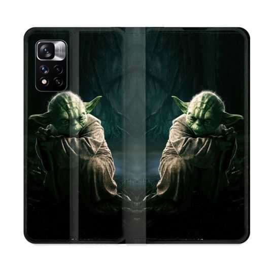 Housse cuir portefeuille Pour Xiaomi Redmi Note 11 Pro / 11 Pro 5G Star Wars - Yoda sombre