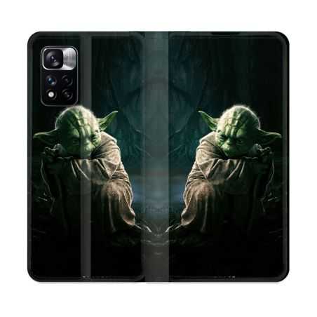 Housse cuir portefeuille Pour Xiaomi Redmi Note 11 Pro / 11 Pro 5G Star Wars - Yoda sombre