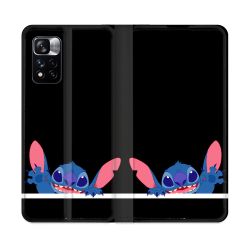 Housse cuir portefeuille Pour Xiaomi Redmi Note 11 Pro / 11 Pro 5G Stitch Noir