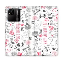 Housse cuir portefeuille Pour Xiaomi Redmi 10A Amour Valentines