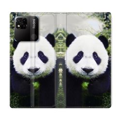 Housse cuir portefeuille Pour Xiaomi Redmi 10A Animal Panda Color