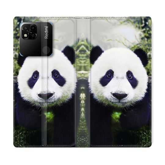 Housse cuir portefeuille Pour Xiaomi Redmi 10A Animal Panda Color