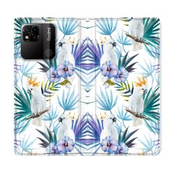 Housse cuir portefeuille Pour Xiaomi Redmi 10A Animal Perroquet Peinture
