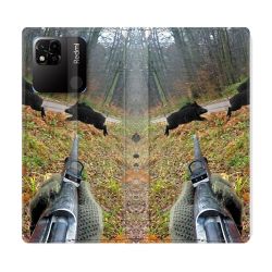 Housse cuir portefeuille Pour Xiaomi Redmi 10A Chasse Vision Tir