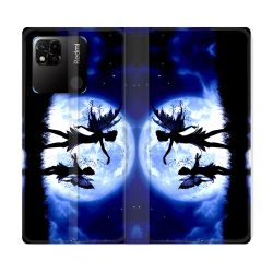 Housse cuir portefeuille Pour Xiaomi Redmi 10A Fantastique Fee Lune