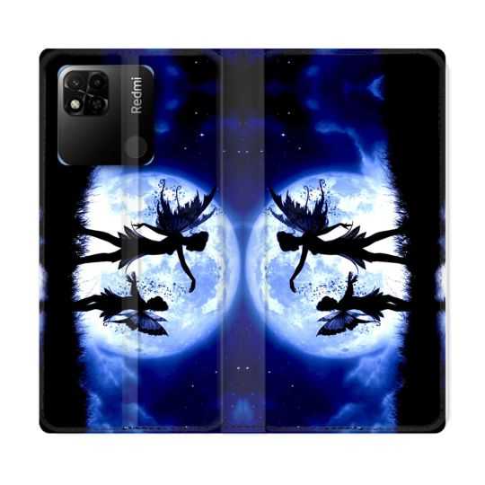 Housse cuir portefeuille Pour Xiaomi Redmi 10A Fantastique Fee Lune