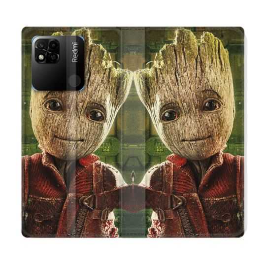 Housse cuir portefeuille Pour Xiaomi Redmi 10A Groot Vert