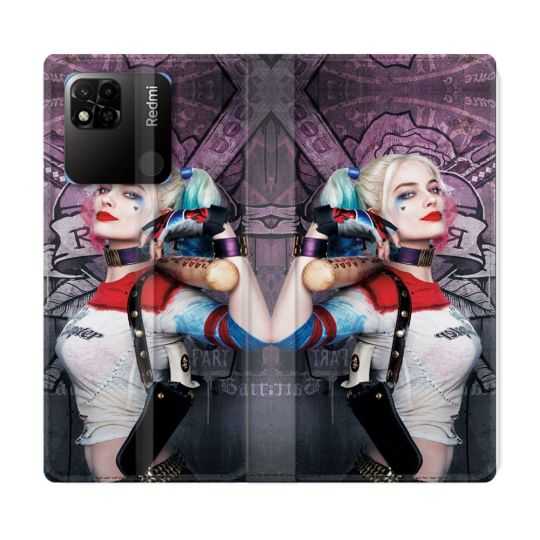 Housse cuir portefeuille Pour Xiaomi Redmi 10A Harley Quinn Batte