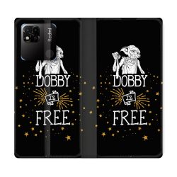 Housse cuir portefeuille Pour Xiaomi Redmi 10A Harry Potter Dobby Free Noir