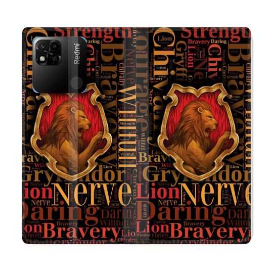 Housse cuir portefeuille Pour Xiaomi Redmi 10A Harry Potter Griffondor