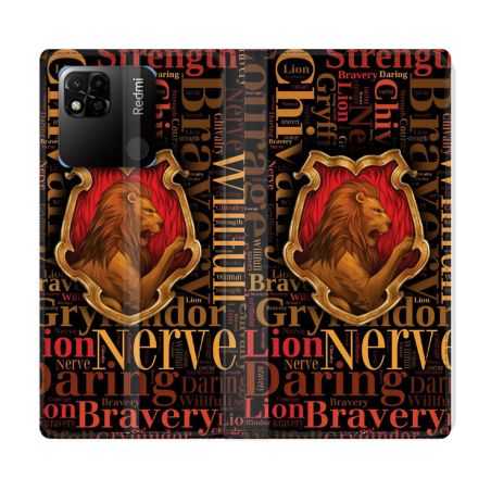 Housse cuir portefeuille Pour Xiaomi Redmi 10A Harry Potter Griffondor