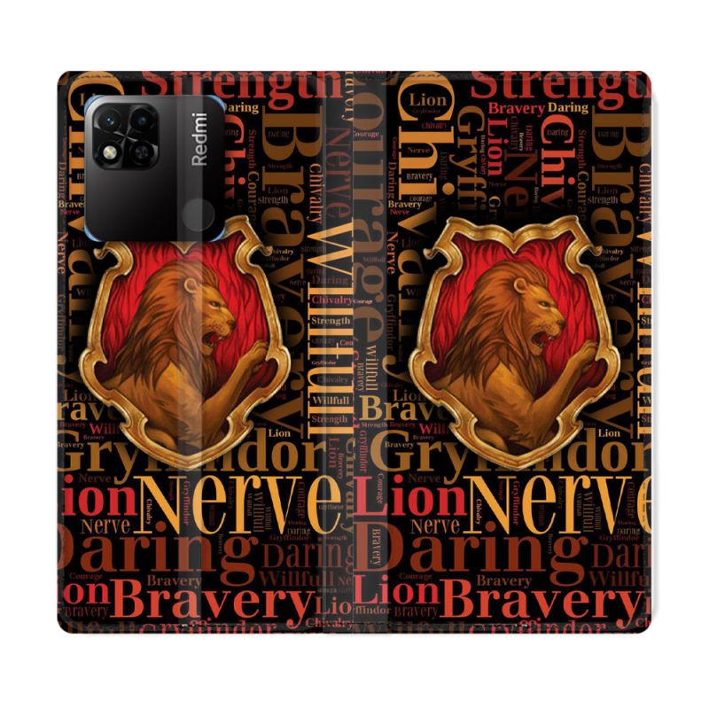 Housse cuir portefeuille Pour Xiaomi Redmi 10A Harry Potter Griffondor