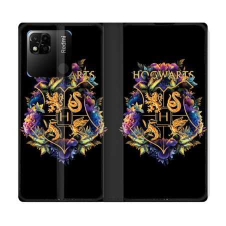 Housse cuir portefeuille Pour Xiaomi Redmi 10A Harry Potter Hogwarts