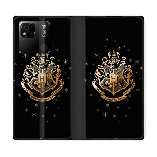 Housse cuir portefeuille Pour Xiaomi Redmi 10A Harry Potter Poudlard