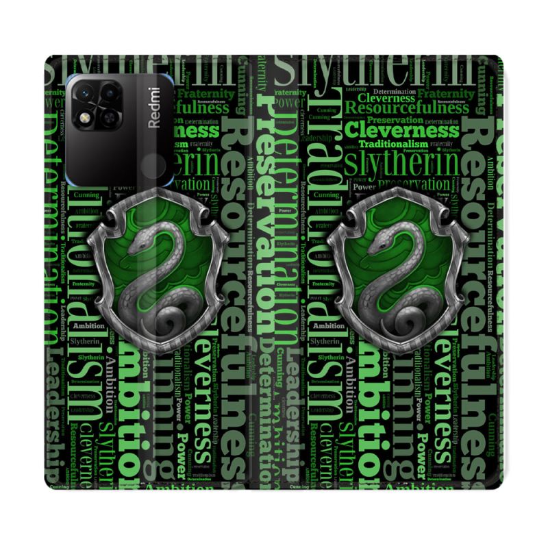 Housse cuir portefeuille Pour Xiaomi Redmi 10A Harry Potter Serpentar