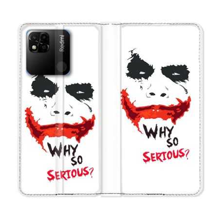 Housse cuir portefeuille Pour Xiaomi Redmi 10A Joker Blanc