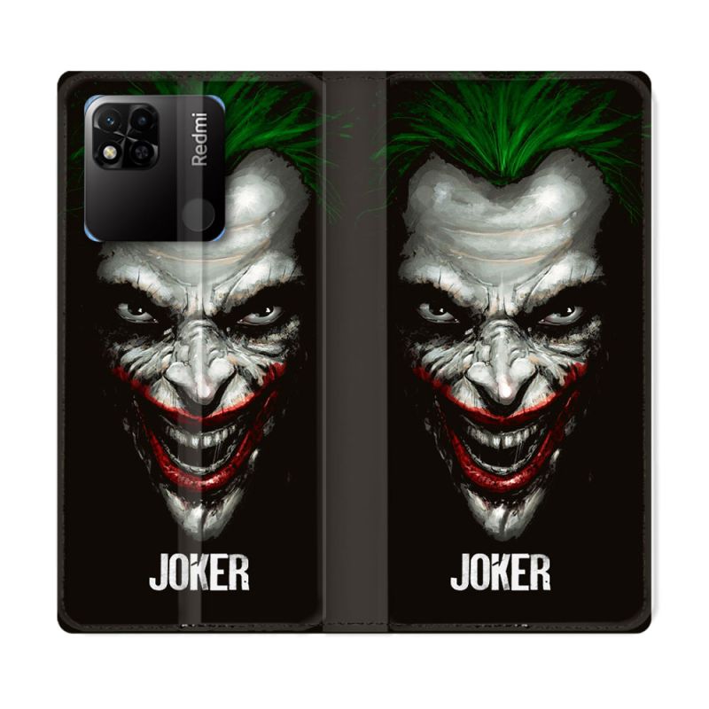 Housse cuir portefeuille Pour Xiaomi Redmi 10A Joker Noir