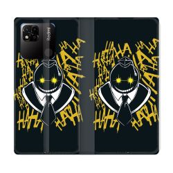 Housse cuir portefeuille Pour Xiaomi Redmi 10A Manga Assassination Classroom Kuro Noir
