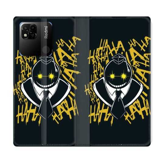 Housse cuir portefeuille Pour Xiaomi Redmi 10A Manga Assassination Classroom Kuro Noir
