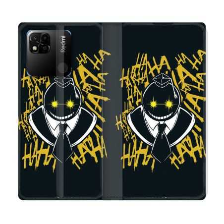 Housse cuir portefeuille Pour Xiaomi Redmi 10A Manga Assassination Classroom Kuro Noir