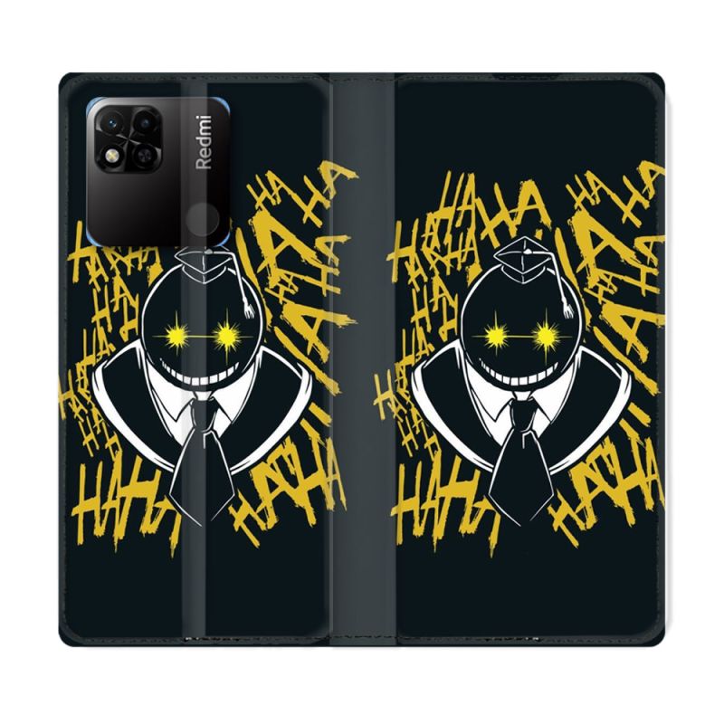 Housse cuir portefeuille Pour Xiaomi Redmi 10A Manga Assassination Classroom Kuro Noir