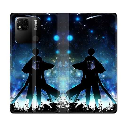 Housse cuir portefeuille Pour Xiaomi Redmi 10A Manga Attaque Titans Levi