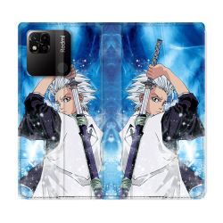 Housse cuir portefeuille Pour Xiaomi Redmi 10A Manga Bleach Hitsugaya