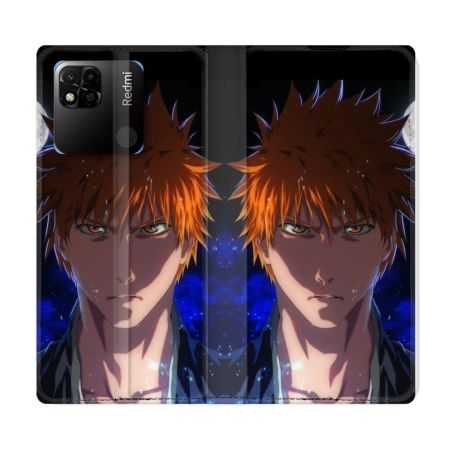 Housse cuir portefeuille Pour Xiaomi Redmi 10A Manga Bleach Ichigo