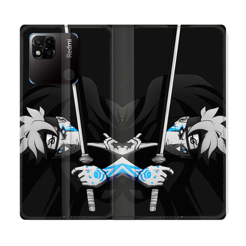 Housse cuir portefeuille Pour Xiaomi Redmi 10A Manga Boruto Epée