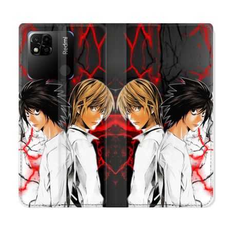 Housse cuir portefeuille Pour Xiaomi Redmi 10A Manga Death Note Duo
