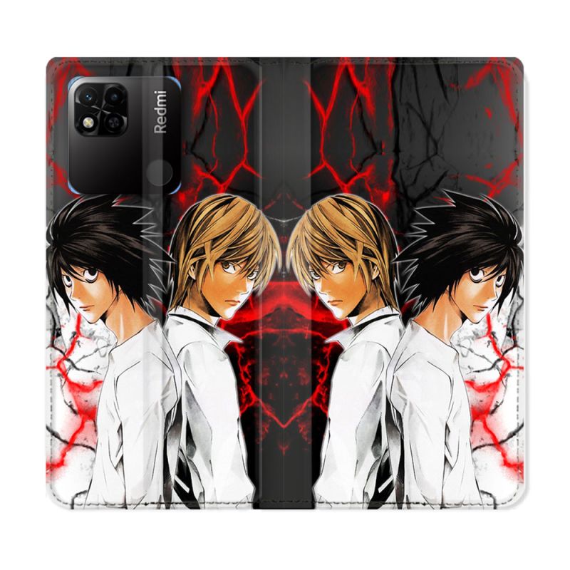 Housse cuir portefeuille Pour Xiaomi Redmi 10A Manga Death Note Duo