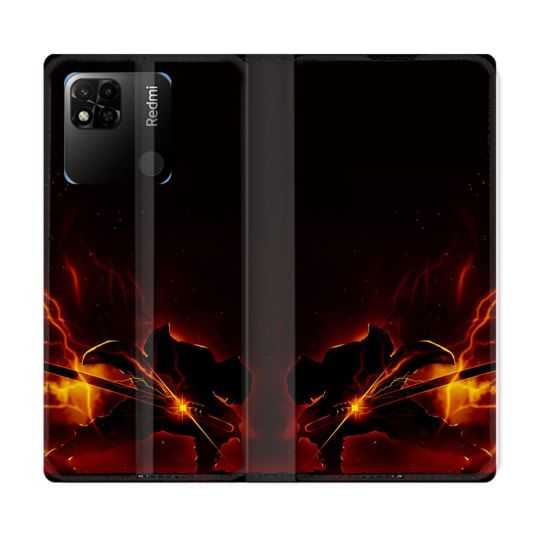 Housse cuir portefeuille Pour Xiaomi Redmi 10A Manga Demon Slayer Electric